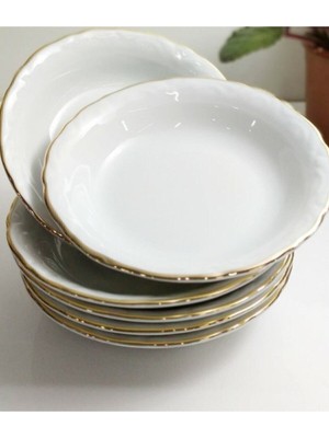 UltraMint 12'li Porselen Çukur Tabak Seti, 16 Cm, Şık ve Zarif Tasarım