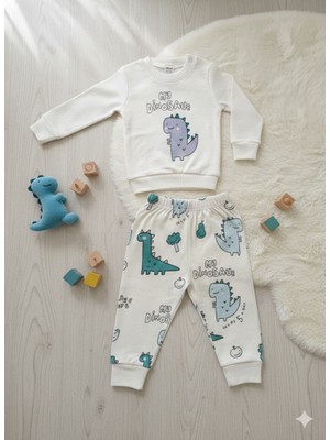 Gmn Collection Dinozor Figürlü Omuzdan Çıtçıtlı Bebek Alt Üst Takım
