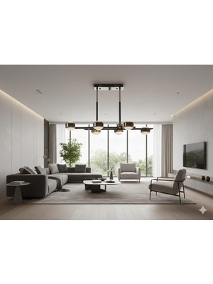 Alt ve Üst 3 Renk Işıklı  80CM  Platin ve Gold Renkli Avize