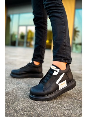 Zapatos CH131 Frogner Erkek Spor Günlük Bağcıklı Cilt Bot Cst - Siyah/beyaz