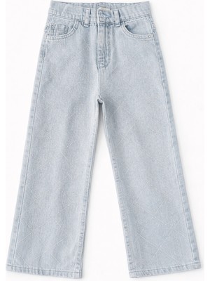 Bambino Taş Desenli Açık Mavi Kız Çocuk Kot Pantolon