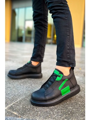 Zapatos CH131 Frogner Erkek Spor Günlük Bağcıklı Cilt Bot Cst - Siyah/yeşil