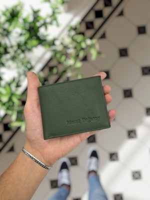 Visso 262 Deri Isme Özel Siyah Renk Deri Cüzdan