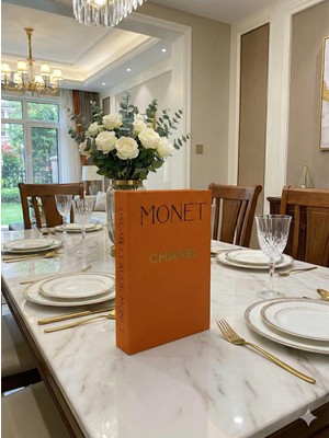 Rawliving Kumaş Kaplı Turuncu Monet Dekoratif Kutu