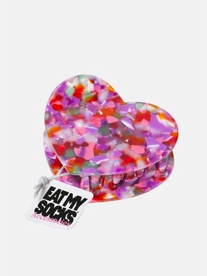 Eat My Socks Heart Çok Renkli Mandal Toka