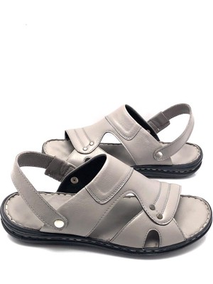 Derilax Hakiki Deri Tam Ortopedik Büyük Numara Erkek Sandalet