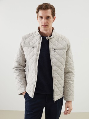 Lc Waikiki Yeni Sezon Standart Kalıp Biker Yaka Kapitoneli Erkek Mont