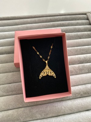 Pink Deniz Kızı Kuyruğu Çelik Kolye