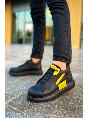 Zapatos CH131 Frogner Erkek Spor Günlük Bağcıklı Cilt Bot Cst - Siyah/sarı