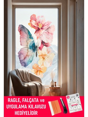 Dege Home Şeffaf, Desen Baskılı, Yapışkanlı Folyo. Duşakabin, Balkon, Mutfak, Banyo, Ofis Camı. Desen NO:13016