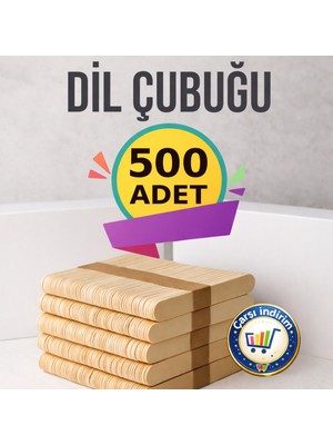 Nistabolje 500 Adet Abeslang Geniş Dil Çubuğu Ahşap Büyük Dondurma Basma Çubuğu Hobi Aktiviteleri İçin