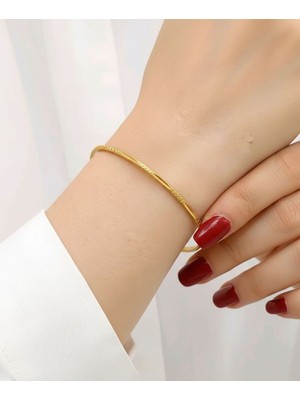 Kuyumcu Nurettin 8 gr (Gram) Kalemli Dorika Desenli Ajda Bilezik 22 Ayar Altın Yatırımlık Işçiliksiz