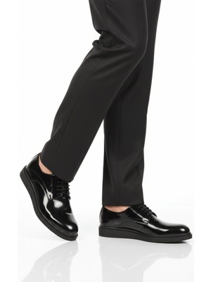 Ayakmod Siyah Rugan Hakiki Deri Kaymaz Taban Erkek Klasik Ayakkabı 623 M