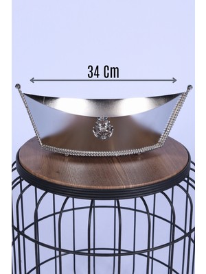 Yapay Çiçek Sitesi Metal Dekoratif Çiçeklik Sunumluk Büyük Kayık Gümüş