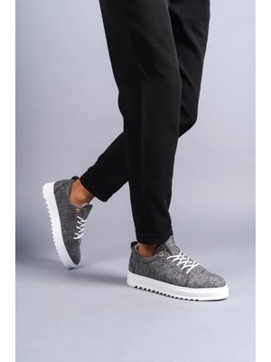 Zapatos SLW152 Cool Bağcıklı Keten Erkek Günlük Spor Klasik Ayakkabı Kbt - Gri