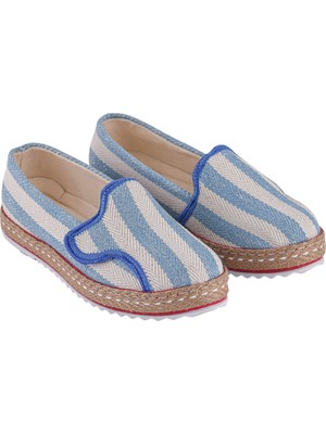 Cotto Shoes Turkuaz-Bej Keten Kadın Sneaker