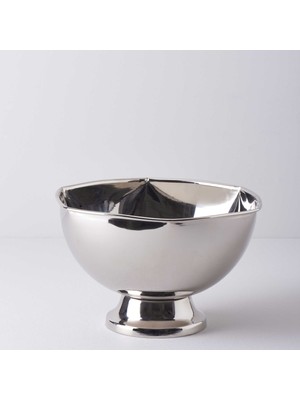 UltraMint Şık Ayaklı Gümüş Renkli Kase 28X28X17 cm - Modern Tasarım