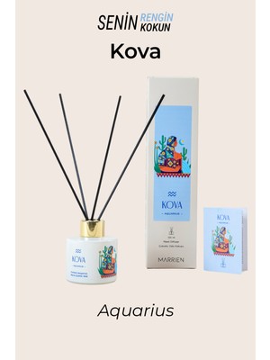 Marrien KOVA Burcu Çubuklu Oda Kokusu Özel Seri 100 ml- Kalıcı ve Dekoratif Taze Keten Ferahlığı