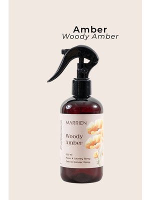 Marrien Woody Amber Oda ve Çamaşır Spreyi 250 Ml- Kalıcı ve Dekoratif  Odunsu Kehribar