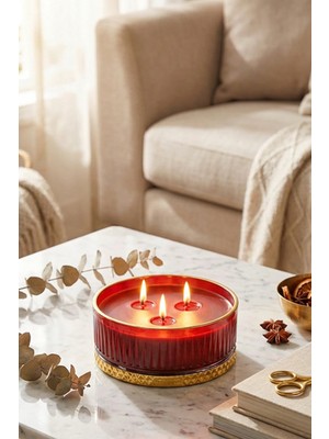 The Groove Vanilya Tarçın Kokulu Special Bordo Gloria 13 X 5,5 Cm Dekoratif Kokulu Cam Mum