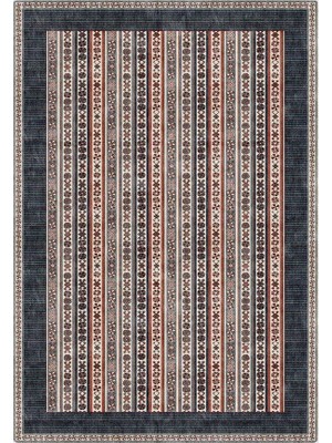 Çam Halı Anatolia 32-069 Etnik Eskitme Desenli Dokuma Tabanlı Yıkanabilir Şönil Salon ve Oda Halısı