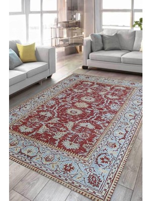 Çam Halı Anatolia 32-073 Etnik Eskitme Desenli Dokuma Tabanlı Yıkanabilir Şönil Salon ve Oda Halısı