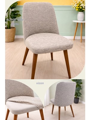 UY STYLE Jakarli Kumaş Çubuk Desen Büyük Oval Sandalye Kılıfı,likrali ,esnekli Oval Sandalye Örtüsü 1 Adet