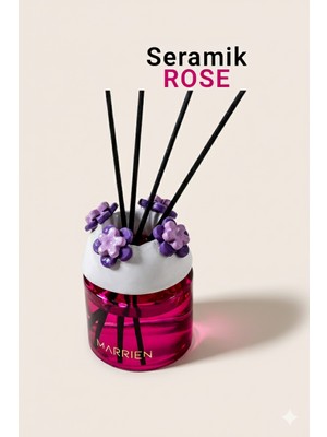 Marrien Seramik Rose Çubuklu Oda Kokusu 100ml Kiraz çiçeği Zarafeti