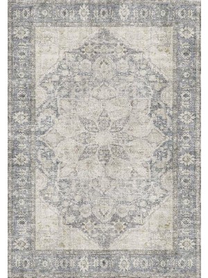 Çam Halı Anatolia 32-066 Etnik Eskitme Desenli Dokuma Tabanlı Yıkanabilir Şönil Salon ve Oda Halısı