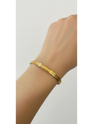 Kuyumcu Nurettin 6 gr (Gram) Trabzon Şarnel Bilezik 22 Ayar Altın Yatırımlık Işçiliksiz (6.2)