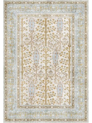 Çam Halı Anatolia 32-062 Etnik Eskitme Desenli Dokuma Tabanlı Yıkanabilir Şönil Salon ve Oda Halısı