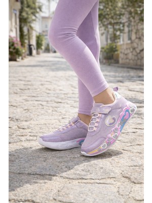 Minibonito Kız Çocuk Cırtcırtlı Spor Ayakkabı (Kalp Detaylı)