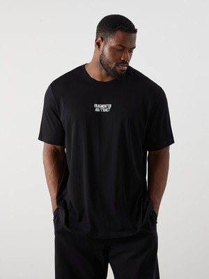 Lc Waikiki Yeni Sezon Büyük Beden Bisiklet Yaka Kısa Kollu Baskılı Penye Erkek Tişört