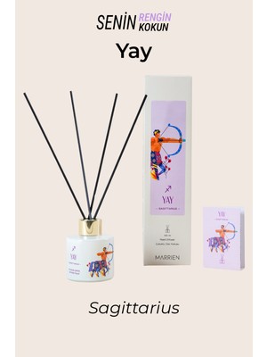 Marrien YAY Burcu Çubuklu Oda Kokusu Özel Seri 100 ml- Kalıcı ve Dekoratif Vanilya & Şeftali Notaları