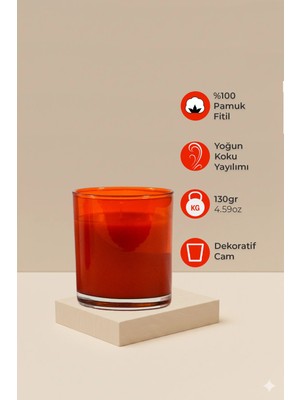 Marrien Granny Yasemin Kokulu Mum 130 g  Şeffaf Turuncu Bardak