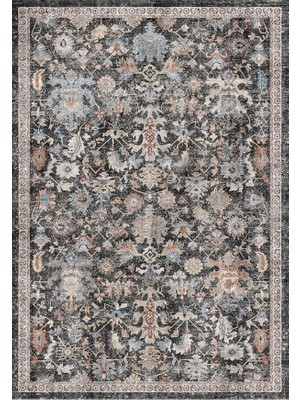 Çam Halı Anatolia 32-056 Etnik Eskitme Desenli Dokuma Tabanlı Yıkanabilir Şönil Salon ve Oda Halısı