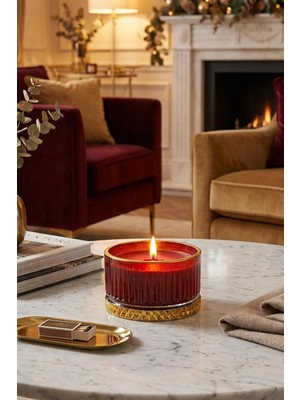 The Groove Vanilya Tarçın Kokulu Special Bordo Gloria 9 X 5,5 Cm Dekoratif Kokulu Cam Mum