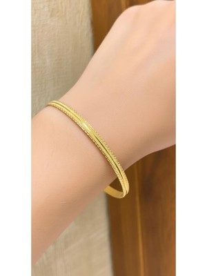 Kuyumcu Nurettin 12 gr (Gram) Dorika Desenli Çöp Bilezik Yatırımlık Işçiliksiz 22 Ayar Altın