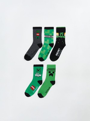 Lcw Karışık Minecraft Baskılı Erkek Çocuk Soket Çorap 5'li