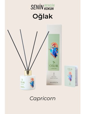 Marrien OĞLAK Burcu Çubuklu Oda Kokusu Özel Seri 100 ml- Kalıcı ve Dekoratif Zamansız Pudra Zarafeti