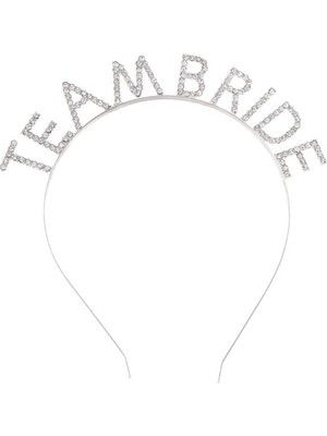 DS LLC Ieg™ Gümüş Kaplama Kristal Taşlı Team Bride Taç 16X17 cm DSLLCRS-ETIEG34