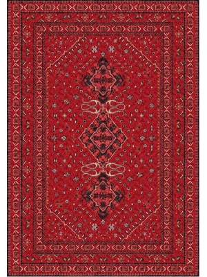 Çam Halı Anatolia 32-078 Etnik Afgan Halısı Desenli Dokuma Tabanlı Yıkanabilir Şönil Salon ve Oda Halısı