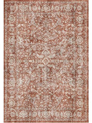 Çam Halı Anatolia 32-053 Etnik Eskitme Desenli Dokuma Tabanlı Yıkanabilir Şönil Salon ve Oda Halısı