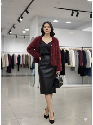 peributikk Sakallı Gold Düğmeli Hırka