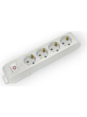 Teknikerelektrik Horoz Deco 4'lü Klemensli Anahtarlı Topraklı Grup Priz 210-000-402