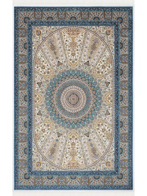 Cool Halı Zerabi Mavi Saray Halısı Göbekli Klasik Halı Avangarde Retro Yumuşak Kaliteli Lüks Ev Salon Halısı