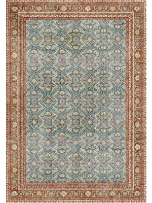 Çam Halı Anatolia 32-039 Etnik Eskitme Desenli Dokuma Tabanlı Yıkanabilir Şönil Salon ve Oda Halısı