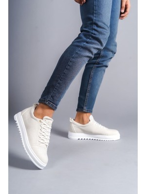 Zapatos SLW152 Cool Bağcıklı Keten Erkek Günlük Spor Klasik Ayakkabı Kbt - Beyaz