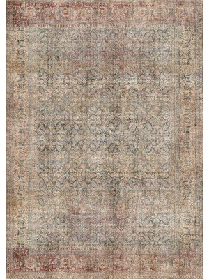 Çam Halı Anatolia 32-046 Etnik Eskitme Desenli Dokuma Tabanlı Yıkanabilir Şönil Salon ve Oda Halısı