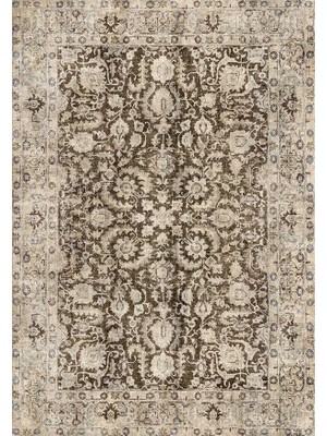 Çam Halı Anatolia 32-043 Etnik Eskitme Desenli Dokuma Tabanlı Yıkanabilir Şönil Salon ve Oda Halısı